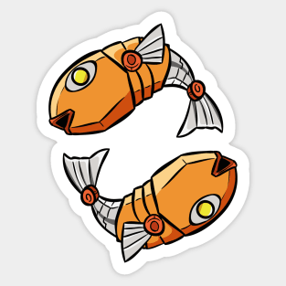 Pisces Robotic Zodiac Sign Sticker